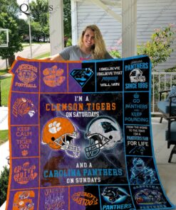 Buy Clemson Tigers &Amp;Amp; Carolina Panthers Quilt Blanket & Quilt Bedding Set