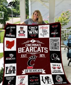 Buy Cincinnati Bearcats Quilt Blanket & Quilt Bedding Set 01