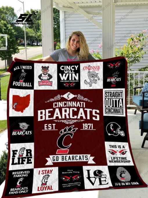 Buy Cincinnati Bearcats Quilt Blanket & Quilt Bedding Set 01