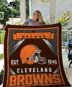 Buy Cleveland Browns Quilt Blanket & Quilt Bedding Set 03 - Meteew