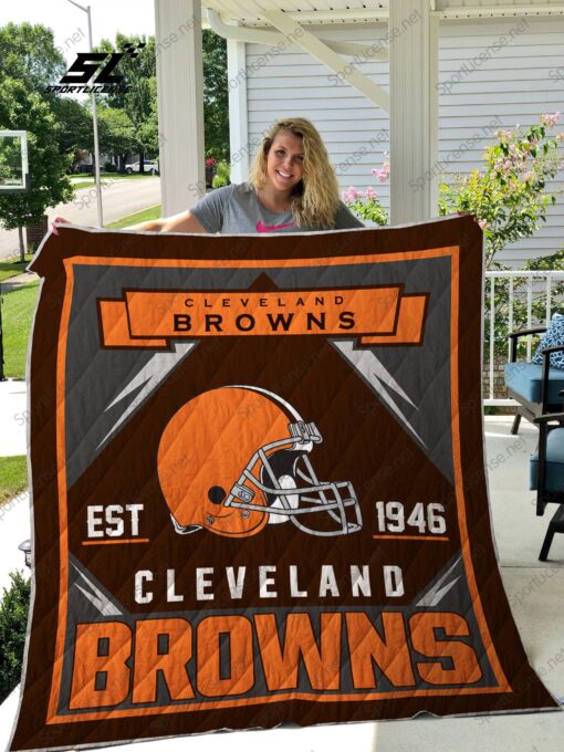 Buy Cleveland Browns Quilt Blanket & Quilt Bedding Set 03 - Meteew