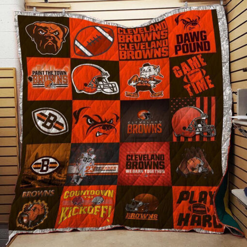 Buy Cleveland Browns Quilt Blanket & Quilt Bedding Set - Meteew