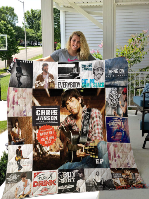 Buy Chris Janson Quilt Blanket & Quilt Bedding Set For Fans Ver 17