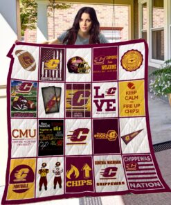 Buy Central Michigan Quilt Blanket & Quilt Bedding Set