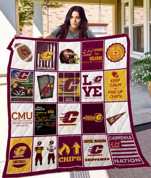 Buy Central Michigan Quilt Blanket & Quilt Bedding Set