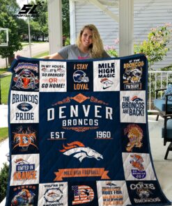 Buy Denver Broncos Quilt Blanket & Quilt Bedding Set Ver 17