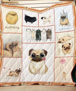 Buy Cute Pugtato And Pugicorn Quilt Blanket & Quilt Bedding Set Great Customized Blanket Gifts For Birthday Christmas Thanksgiving