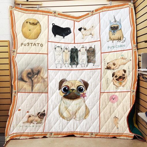 Buy Cute Pugtato And Pugicorn Quilt Blanket & Quilt Bedding Set Great Customized Blanket Gifts For Birthday Christmas Thanksgiving