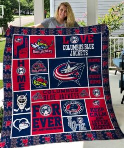 Buy Columbus Blue Jackets Quilt Blanket & Quilt Bedding Set 02