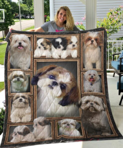 Buy Cute Shih Tzu Dog Quilt Blanket & Quilt Bedding Set Great Customized Blanket Gifts For Birthday Christmas Thanksgiving