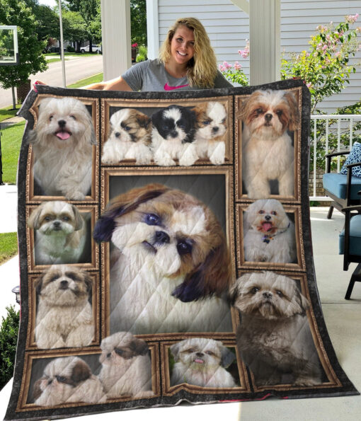 Buy Cute Shih Tzu Dog Quilt Blanket & Quilt Bedding Set Great Customized Blanket Gifts For Birthday Christmas Thanksgiving