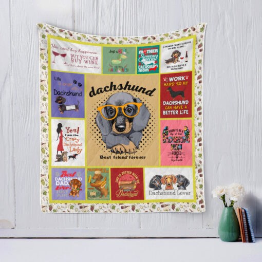 Buy Dachshund Best Friend Forever Quilt Blanket & Quilt Bedding Set Great Customized Blanket Gifts For Birthday Christmas Thanksgiving