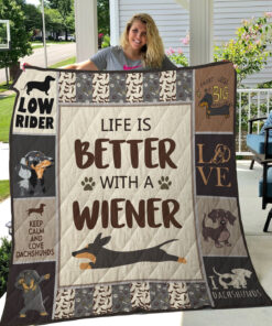 Buy Dachshund Life Is Better With A Wiener Quilt Blanket & Quilt Bedding Set Great Customized Blanket Gifts For Birthday Christmas Thanksgiving