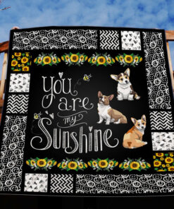 Buy Corgi You Are My Sunshine Quilt Blanket & Quilt Bedding Set Great Customized Blanket Gifts For Birthday Christmas Thanksgiving