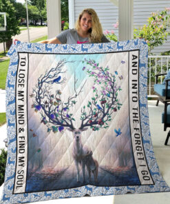 Buy Deer And Into The Forest I Go To Lose My Mind And Find My Soul Quilt Blanket & Quilt Bedding Set Great Customized Blanket Gifts For Birthday Christmas Thanksgiving