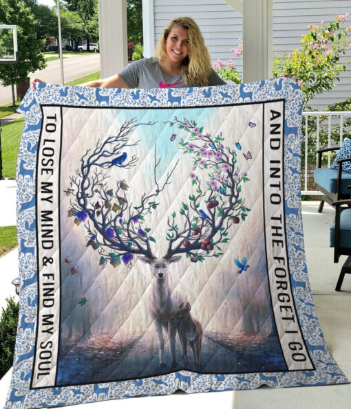 Buy Deer And Into The Forest I Go To Lose My Mind And Find My Soul Quilt Blanket & Quilt Bedding Set Great Customized Blanket Gifts For Birthday Christmas Thanksgiving