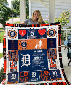 Buy Detroit Tigers  To My Son  Love Dad Quilt Blanket & Quilt Bedding Set