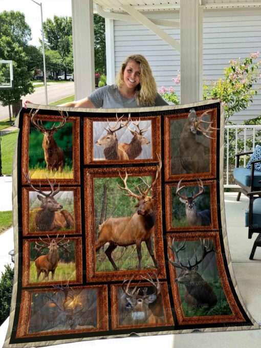 Buy Deer In The Forest Quilt Blanket & Quilt Bedding Set Great Customized Gifts For Birthday Christmas Thanksgiving Perfect Gifts For Deer Lover