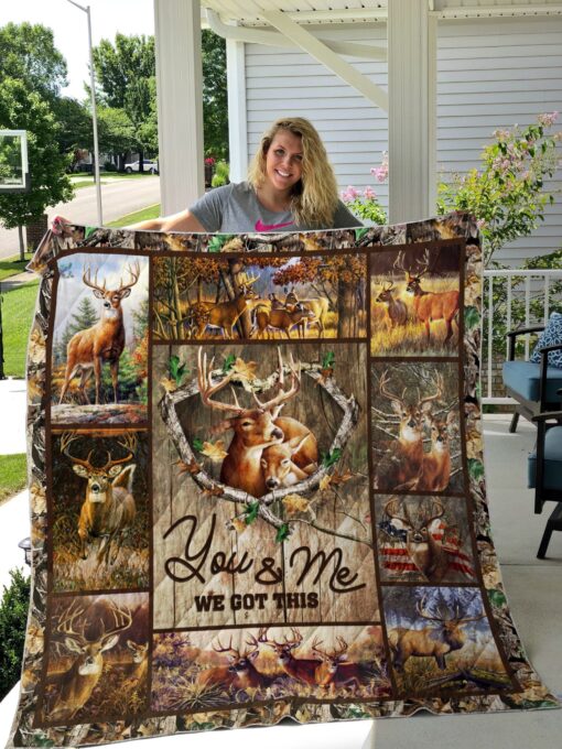 Buy Deer You And Me We Got This Quilt Blanket & Quilt Bedding Set Great Customized Blanket Gifts For Birthday Christmas Thanksgiving