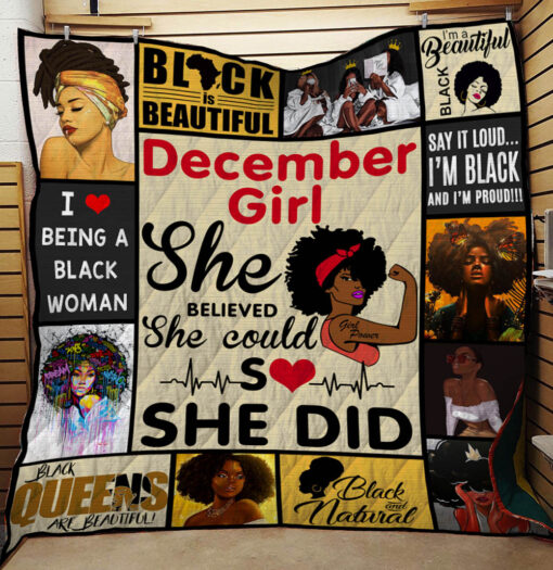 Buy December Black Women I'M A Beautiful Black Quilt Blanket & Quilt Bedding Set Great Customized Gifts For Birthday Christmas Thanksgiving Perfect Gifts For Black Daughter Girlfriend Wife