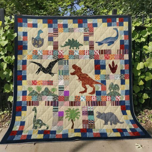 Buy Dinosaur Pattern Quilt Blanket & Quilt Bedding Set Great Customized Gifts For Birthday Christmas Thanksgiving Perfect Gifts For Dinosaur Lover