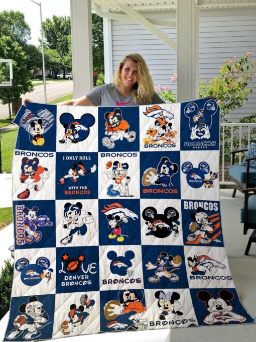 Buy Denver Broncos And Mickey Mouse Quilt Blanket & Quilt Bedding Set