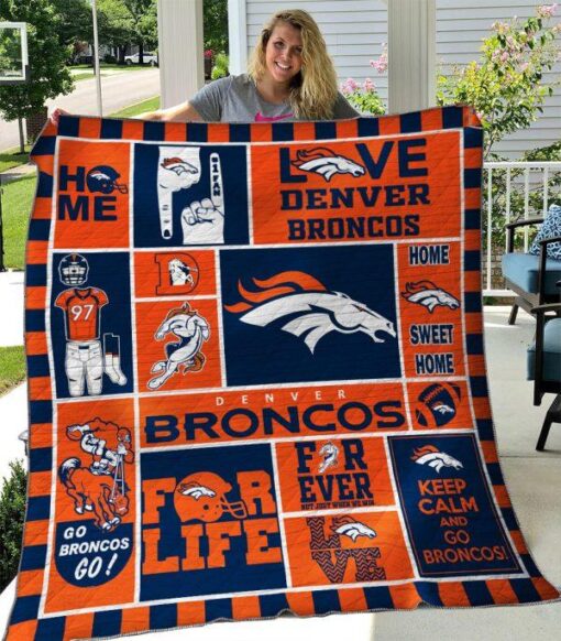 Buy Denver Broncos Quilt Blanket & Quilt Bedding Set 04