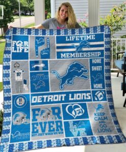 Buy Detroit Lions Quilt Blanket & Quilt Bedding Set 03