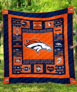 Buy Denver Broncos Quilt Blanket & Quilt Bedding Set - Meteew