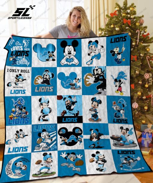 Buy Detroit Lions Disney Quilt Blanket & Quilt Bedding Set