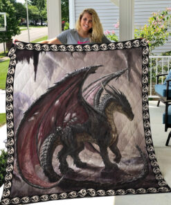 Buy Dark Grey Dragon Warrior Quilt Blanket & Quilt Bedding Set Great Customized Blanket Gifts For Birthday Christmas Thanksgiving