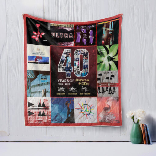 Buy Depeche Mode 40 Years Of 1980-2020 For Fans  Quilt Blanket & Quilt Bedding Set