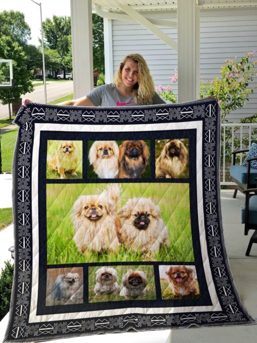 Buy Cute Pekingese Quilt Blanket & Quilt Bedding Set Great Customized Gifts For Birthday Christmas Thanksgiving Perfect Gifts For Dog Lover