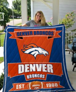 Buy Denver Broncos Quilt Blanket & Quilt Bedding Set 03