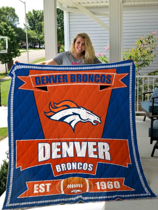 Buy Denver Broncos Quilt Blanket & Quilt Bedding Set 03