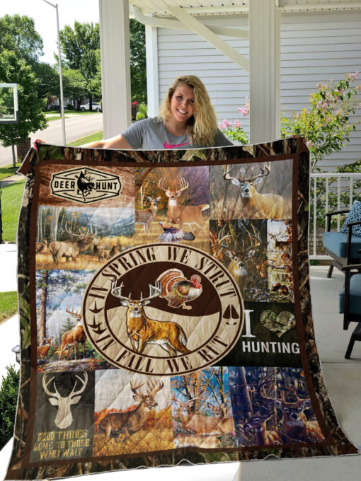 Buy Deer And Turkey Hunting In Spring We Strut Quilt Blanket & Quilt Bedding Set Great Customized Gifts For Birthday Christmas Thanksgiving Perfect Gifts For Hunting Lover