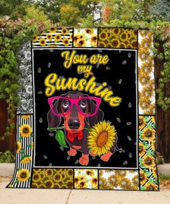 Buy Dachshund Sunflower You Are My Sunshine Quilt Blanket & Quilt Bedding Set Great Customized Blanket Gifts For Birthday Christmas Thanksgiving - Meteew