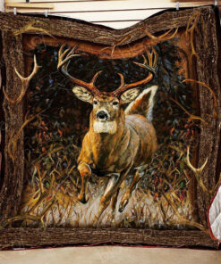 Buy Deer Hunting Deer Running Quilt Blanket & Quilt Bedding Set Great Customized Gifts For Birthday Christmas Thanksgiving Perfect Gifts For Hunting Lover