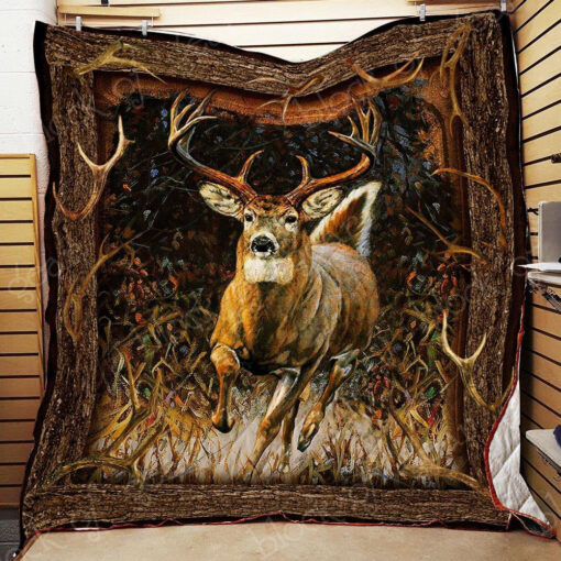 Buy Deer Hunting Deer Running Quilt Blanket & Quilt Bedding Set Great Customized Gifts For Birthday Christmas Thanksgiving Perfect Gifts For Hunting Lover