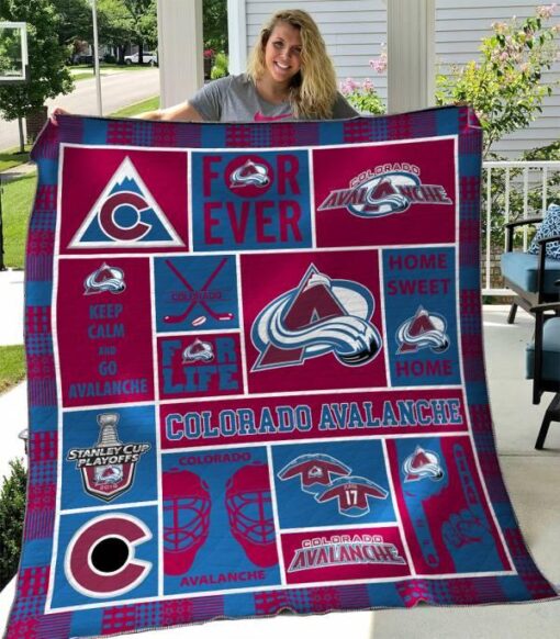 Buy Colorado Avalanche Quilt Blanket & Quilt Bedding Set 02