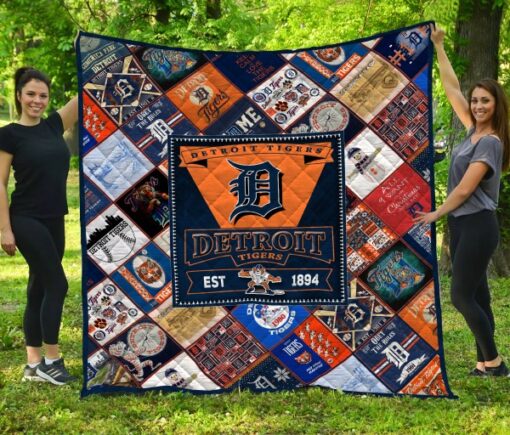 Buy Detroit Tigers Quilt Blanket & Quilt Bedding Set Fan Made