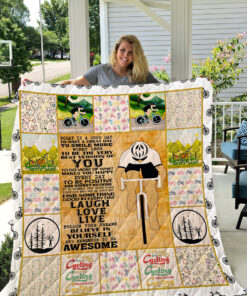 Buy Cycling Believe In Yourself And Remember To Be Awesome Quilt Blanket & Quilt Bedding Set Great Customized Blanket Gifts For Birthday Christmas Thanksgiving