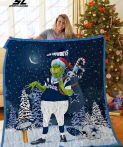 Buy Dallas Cowboys Grinch Santa Quilt Blanket & Quilt Bedding Set