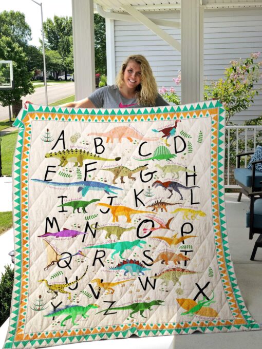 Buy Dinosaur Alphabet Cute Quilt Blanket & Quilt Bedding Set Great Customized Gifts For Birthday Christmas Thanksgiving Perfect Gifts For Dinosaur Lover