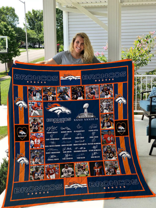 Buy Denver Broncos V2 Quilt Blanket & Quilt Bedding Set