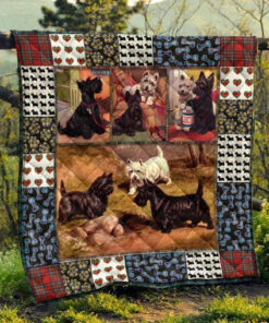 Buy Cute Scottish Terrier Pets Dog Quilt Blanket & Quilt Bedding Set Great Customized Blanket Gifts For Birthday Christmas Thanksgiving