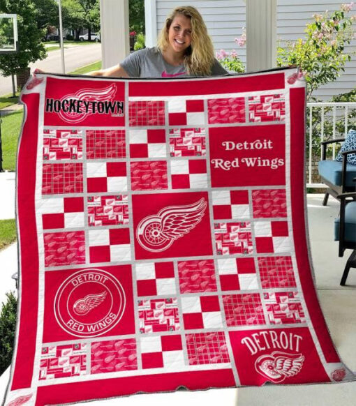 Buy Detroit Red Wings Quilt Blanket & Quilt Bedding Set 01