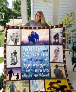 Buy Dad And Daughter Not Always Eye To Eye But Always Heart To Heart Quilt Blanket & Quilt Bedding Set Great Customized Blanket Gifts For Birthday Christmas Thanksgiving