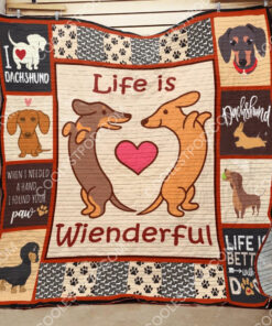 Buy Dachshund Life Is Wienderful Quilt Blanket & Quilt Bedding Set Great Customized Blanket Gifts For Birthday Christmas Thanksgiving