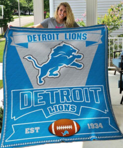 Buy Detroit Lions Quilt Blanket & Quilt Bedding Set 04